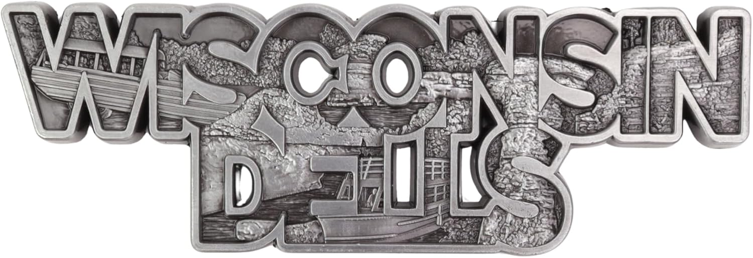 Wisconsin Dells Molded Metal Letters Magnet Souvenir, 4.5 x 1.7 Inches