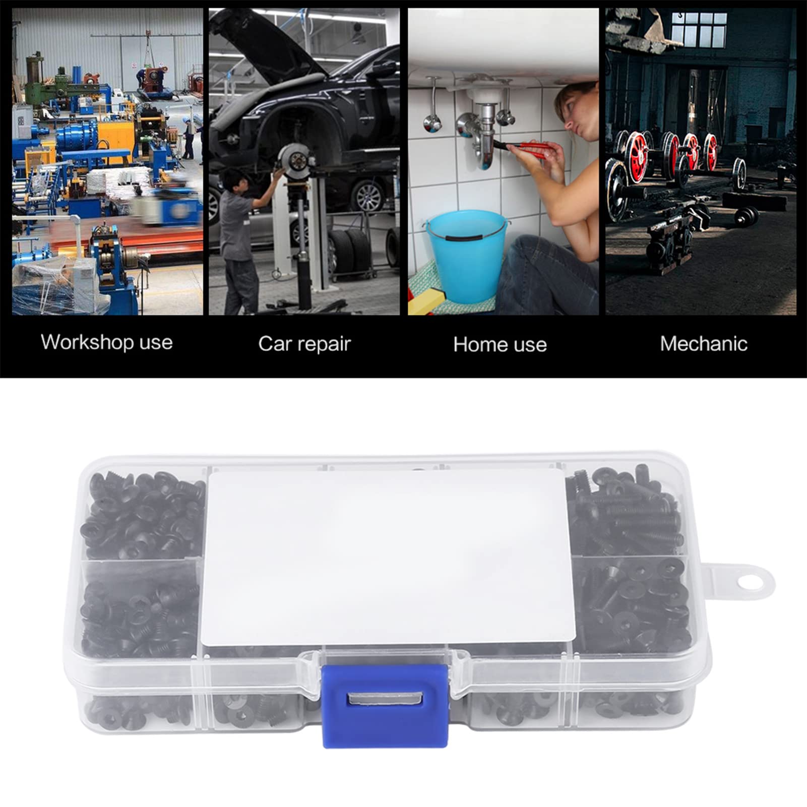 720-Piece M3 Screw Assortment Kit - Flat Head & Button Head Hex Socket Screws In 5 Sizes