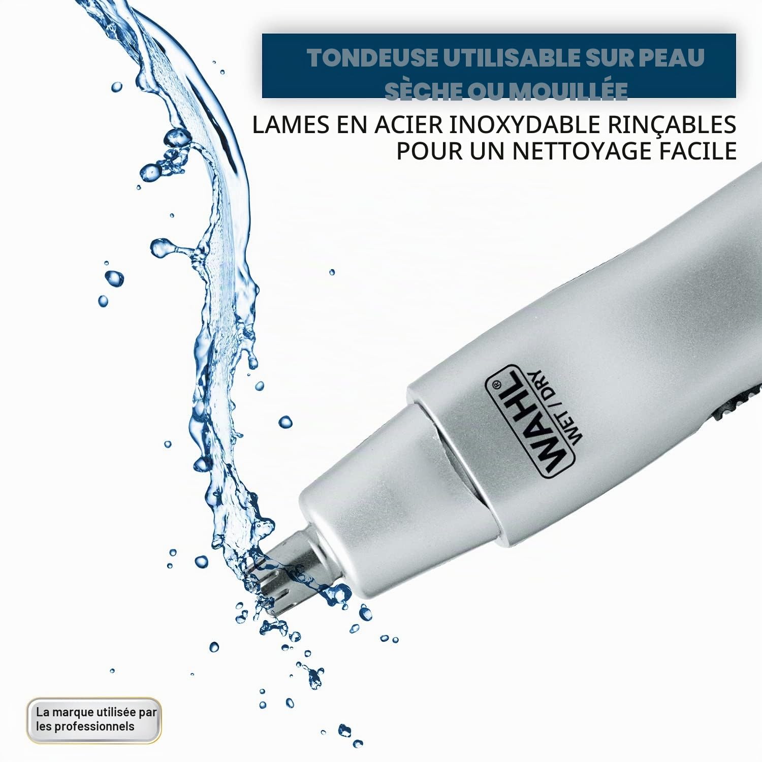 Wahl Tondeuse nez pour homme, pour sourcils, décolleté, nez et oreilles, coupe précise avec têtes interchangeables, batterie incluse – Modèle 5545-400
