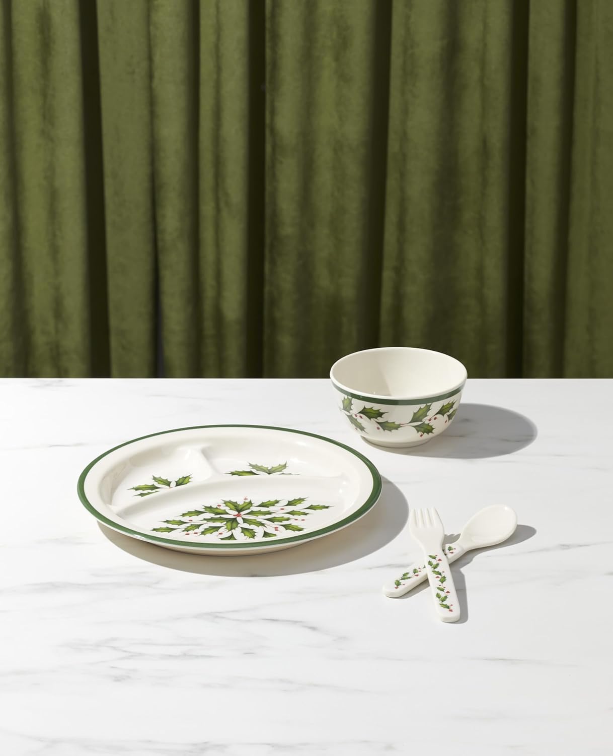 Lenox 885787 Holiday-Children's 4-Piece Dinner-Set, Christmas Dinnerware, Hosting