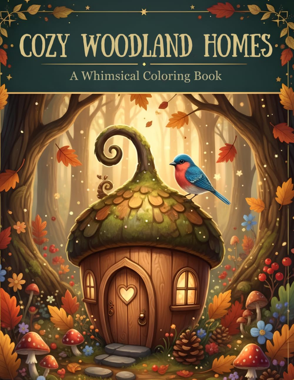 Cozy Woodland Homes: A Whimsical Coloring Book of Acorn Cottages, Mushroom Houses, and Magical Forest Scenes