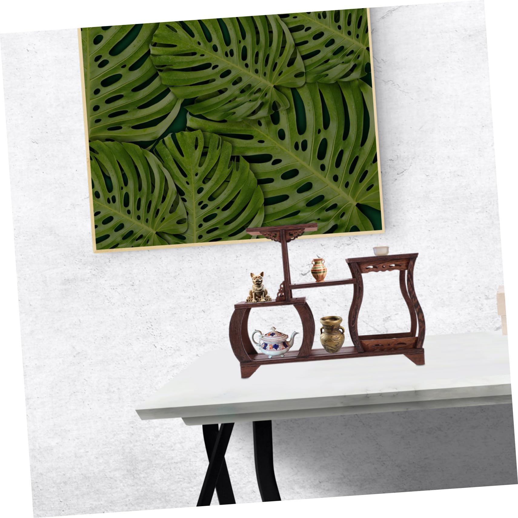Zerodeko Espositore da Collezione in Legno, Multistrato, Stile Cinese