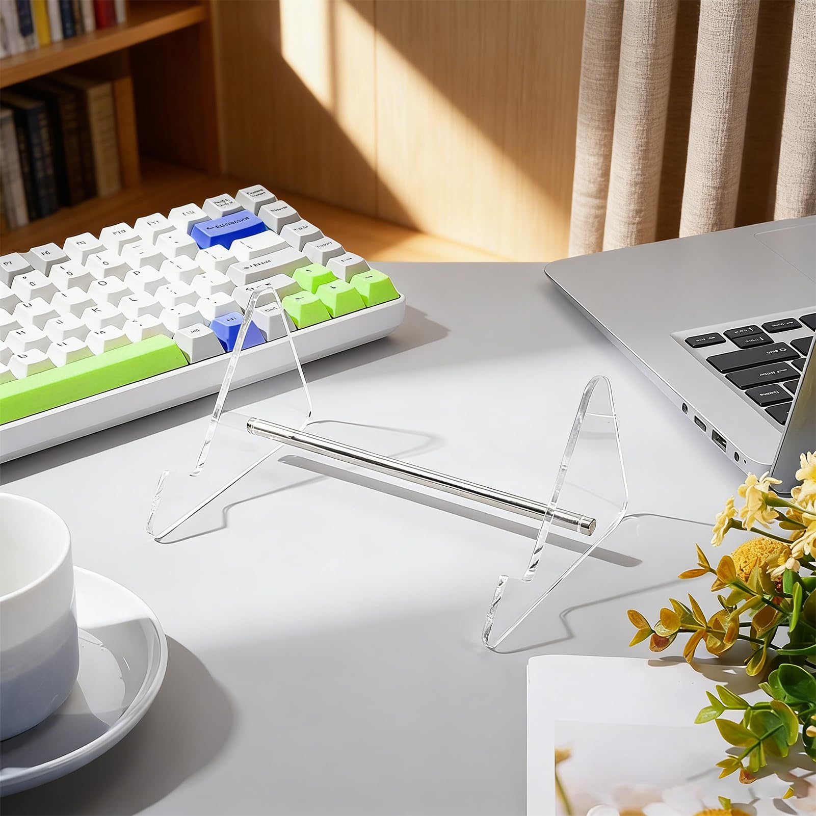 Soporte Exhibidor de Teclado Acrílico Transparente de 1 Nivel, Base Organizadora Universal para Teclado Mecánico, Estante de Almacenamiento para Escritorio, Oficina o Vitrina