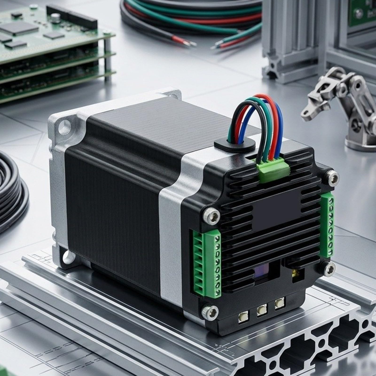 Para mks SERVO57D motor paso a paso driver Closed-Loop FOC RS485 CAN para Modbus para motores NEMA 23 57 mm 3000RPM carcasa de aluminio (motor (RS485))