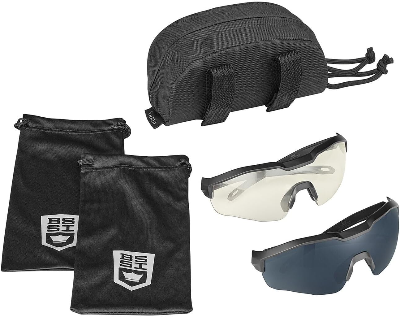 bolle SAFETY MY6 Eyeshield Safety Glasses PLATINUM Lite, anti-scratch and anti-fog coating - 2 Eyeshield Kit - Clear/Smoke PC Lens