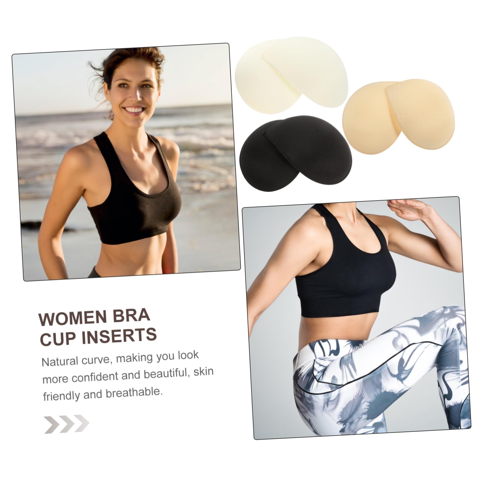 SHERCHPRY Almohadillas Para Sujetador Deportivo Almohadillas Para Sujetador Inserciones Sujetador Con Relleno Inserciones Adhesivas Para Sujetador Snowy Inserciones Push Up Para Sujetador