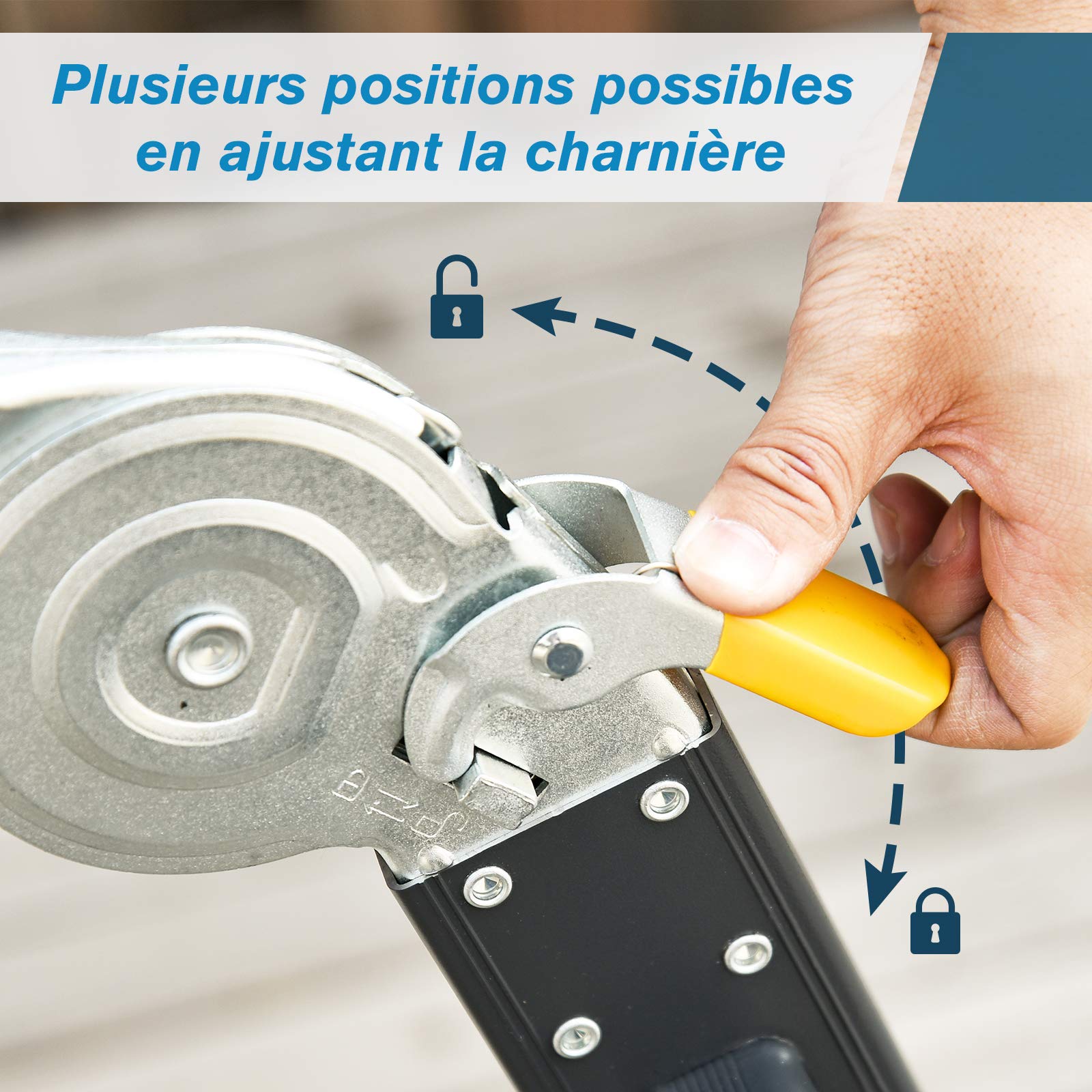 HOMCOM Échelle Aluminium Pliable Multifonction 5 Positions 3,7 m Noir | 12 Échelons, Certification NF EN131, Charge Max. 150 Kg