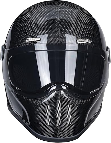 Miniatura 2 de Cascos de motocicleta ligeros de fibra de carbono retro Casco integral Cascos para Motos para hombres y mujeres