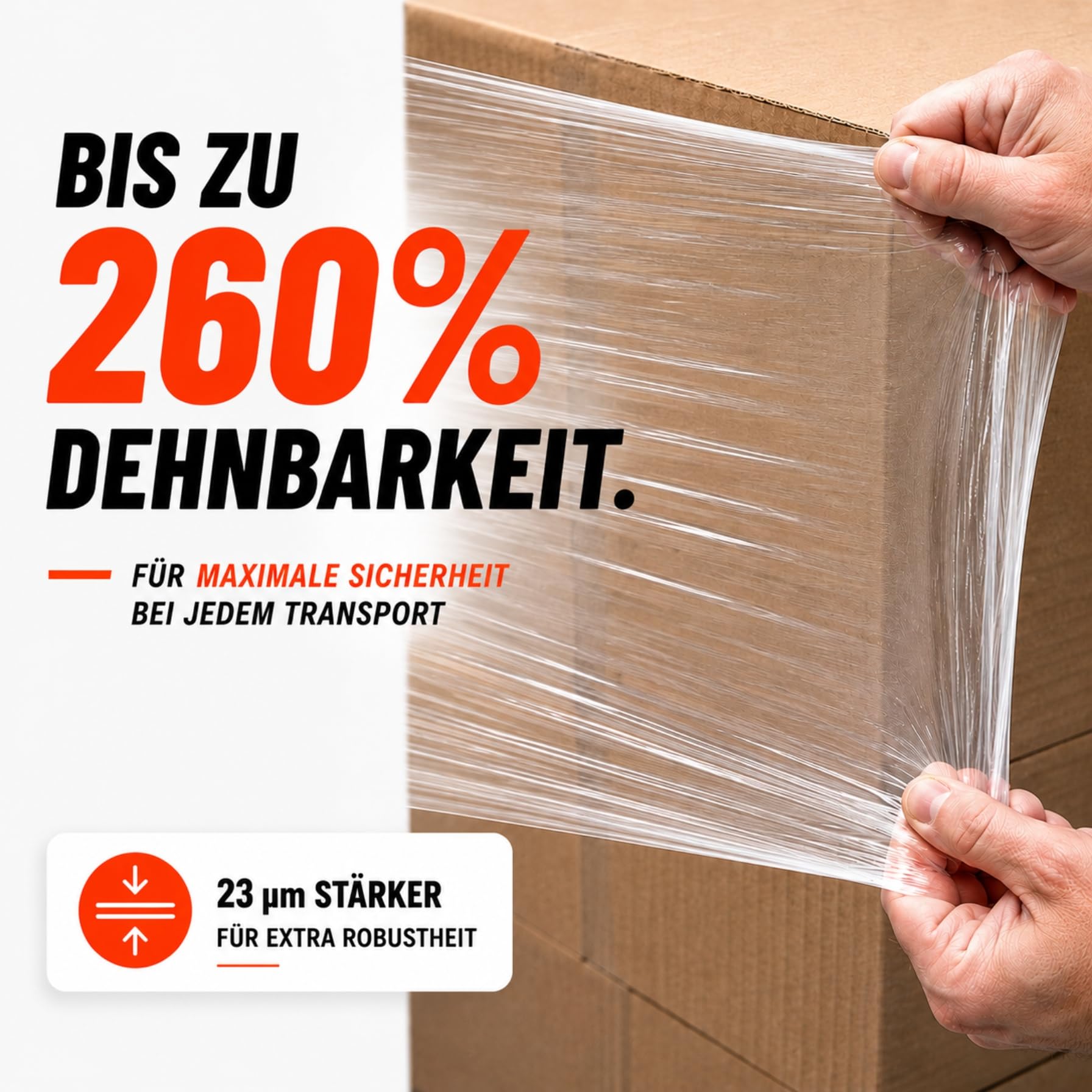 Stretchfolie 50cm 2,5 kg 23my transparent Wickelfolie Palettenfolie