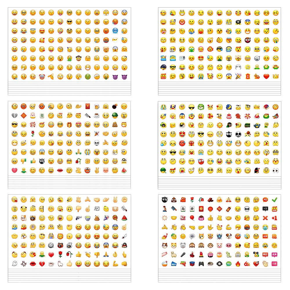 UMCHU 48 Sheets Smiley Face Stickers, Emoji Stickers, for Scrapbook, Diary