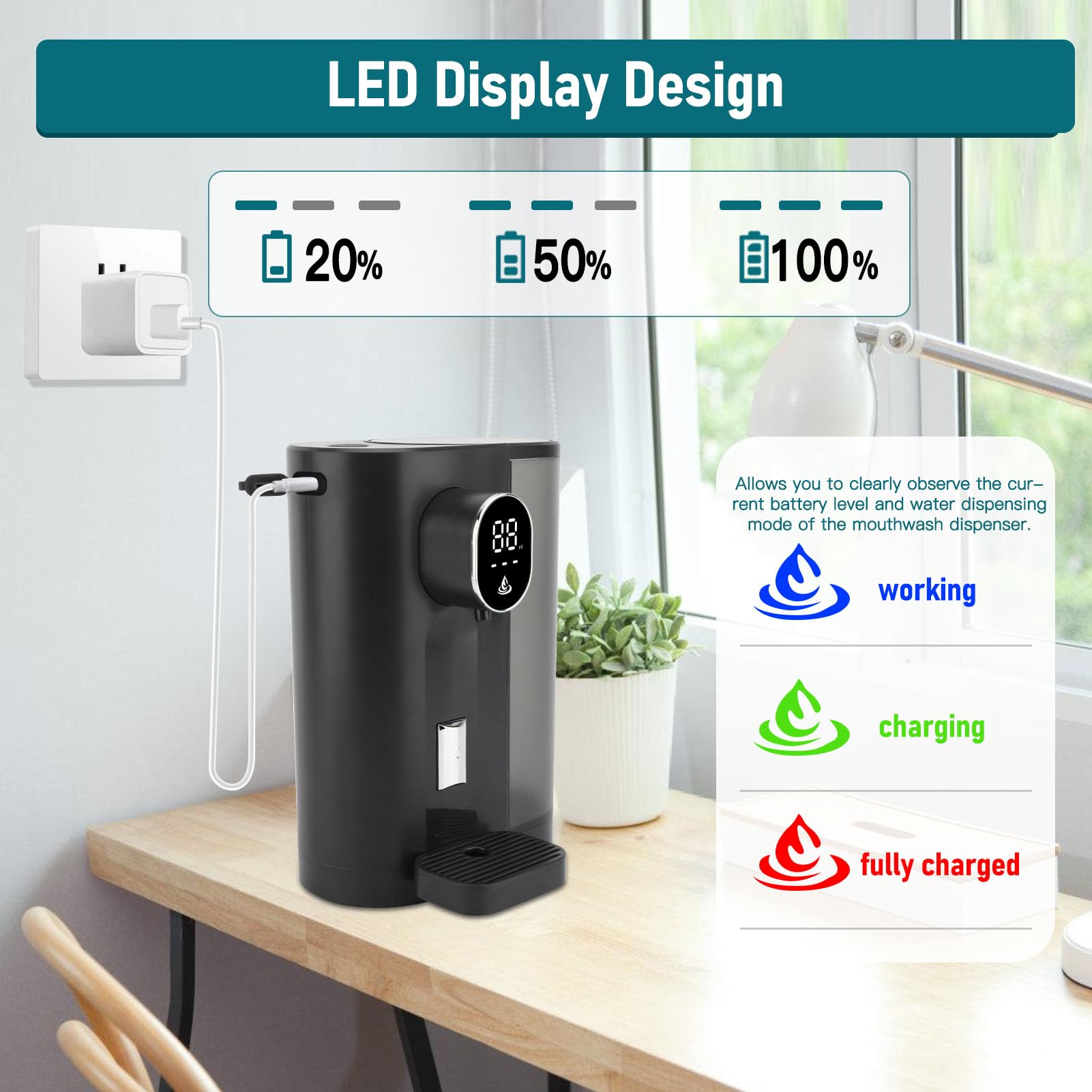 Dispenser Nerthus FIH 285 - 3 Litri, Vetro, Con Supporto Metallico - Foto 7