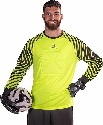 Camiseta de portero acolchada en el pecho para adultosniños, codo de fútbol acolchado para jóvenesadultos, tallas de manga larga