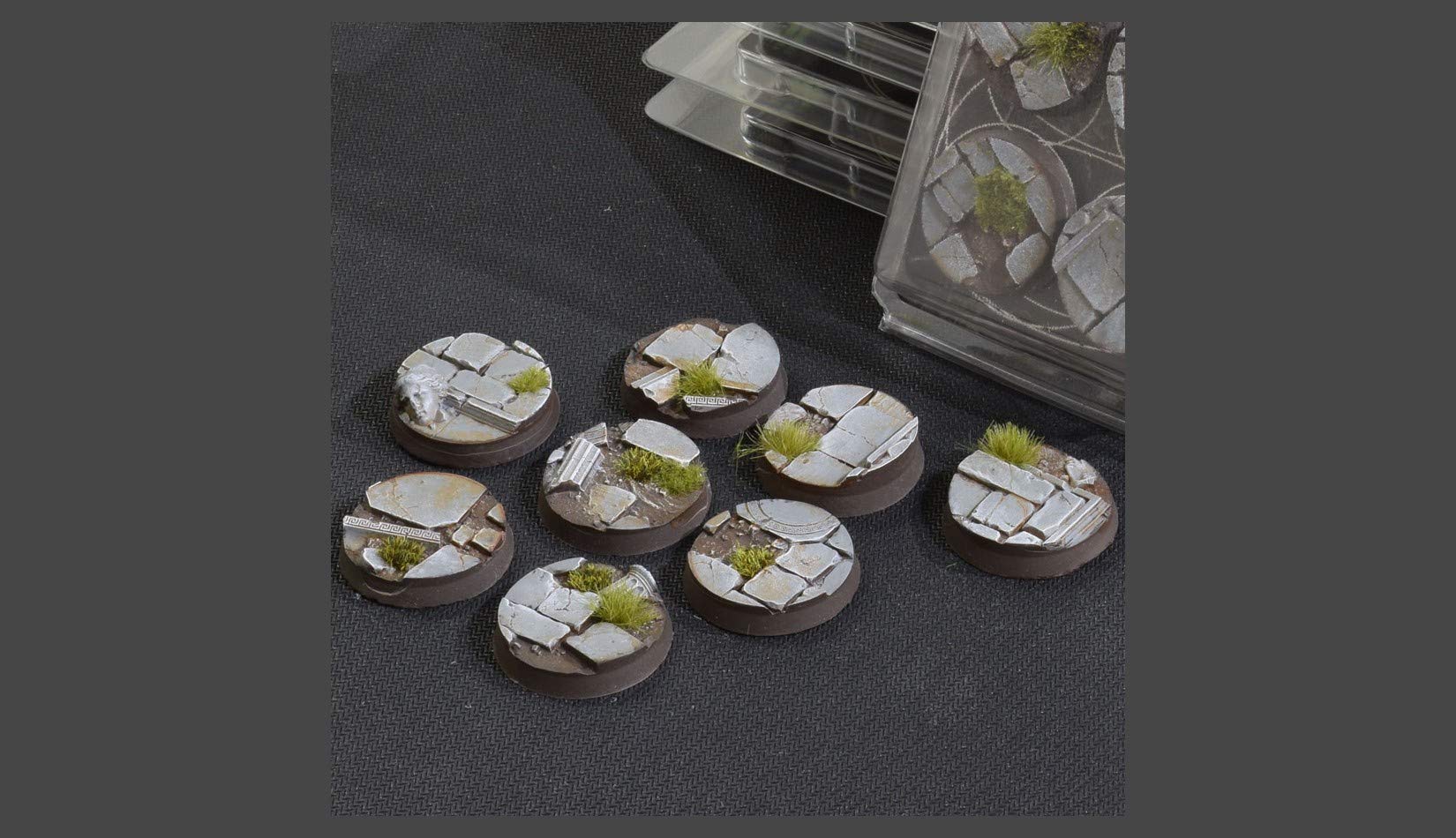 Gamers Grass Temple Bases + Battle Ready Bases Round 32mm (x8)