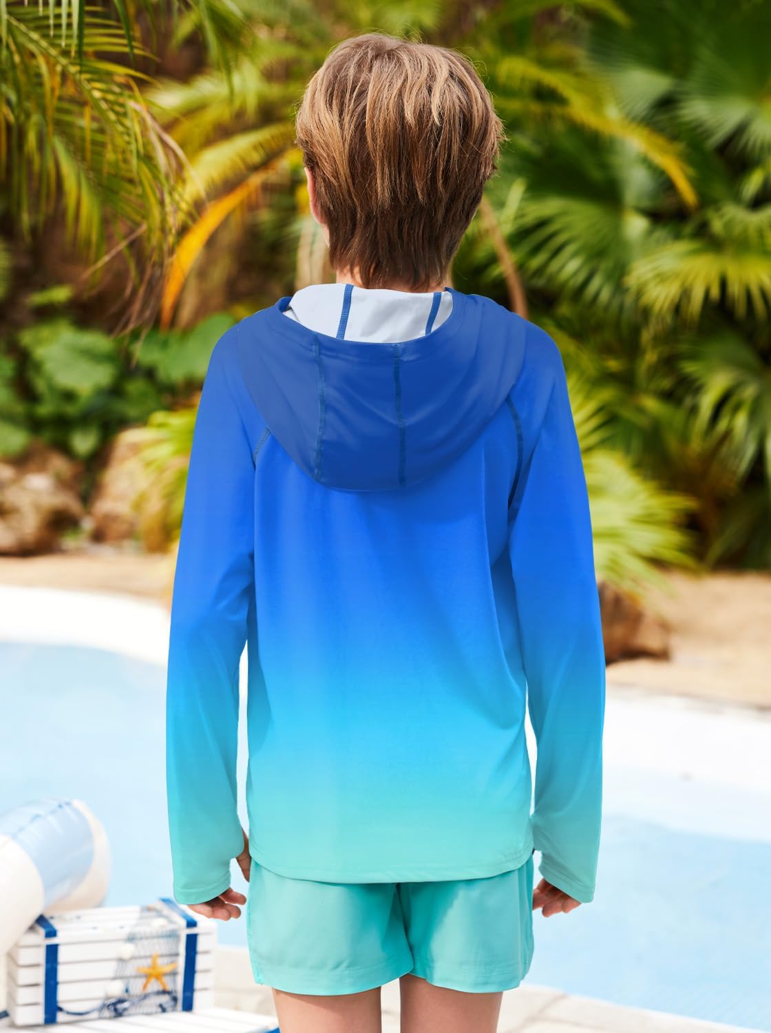BesserBay Girls Boys Rash Guard UPF 50+ Lightweight Hooded Swim Shirt 1-14 Years