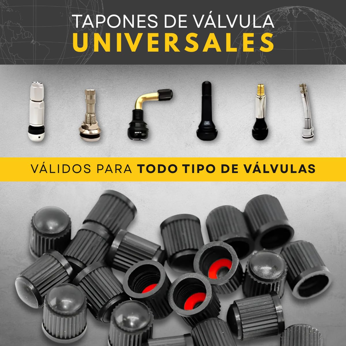 Pack de 15 Tapones de Neumáticos con Anillo sellador para la presión - Tapones de Válvula para Rueda de Coche y Moto, Tapón de Ruedas — view 4