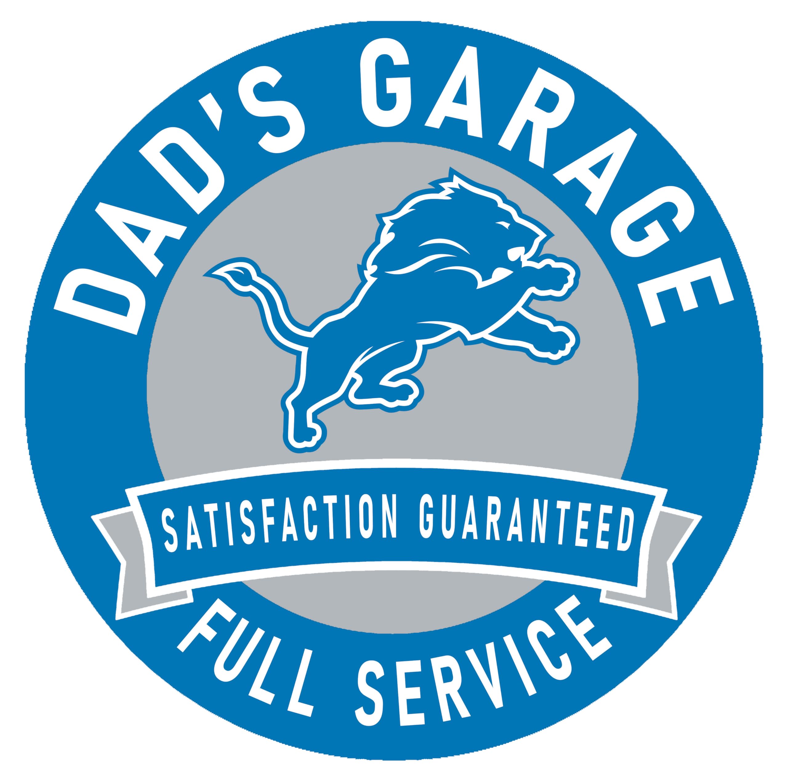 Fan Creations Detroit Lions NFL Dad's Garage NFL Logo 16in Circular Wood Sign