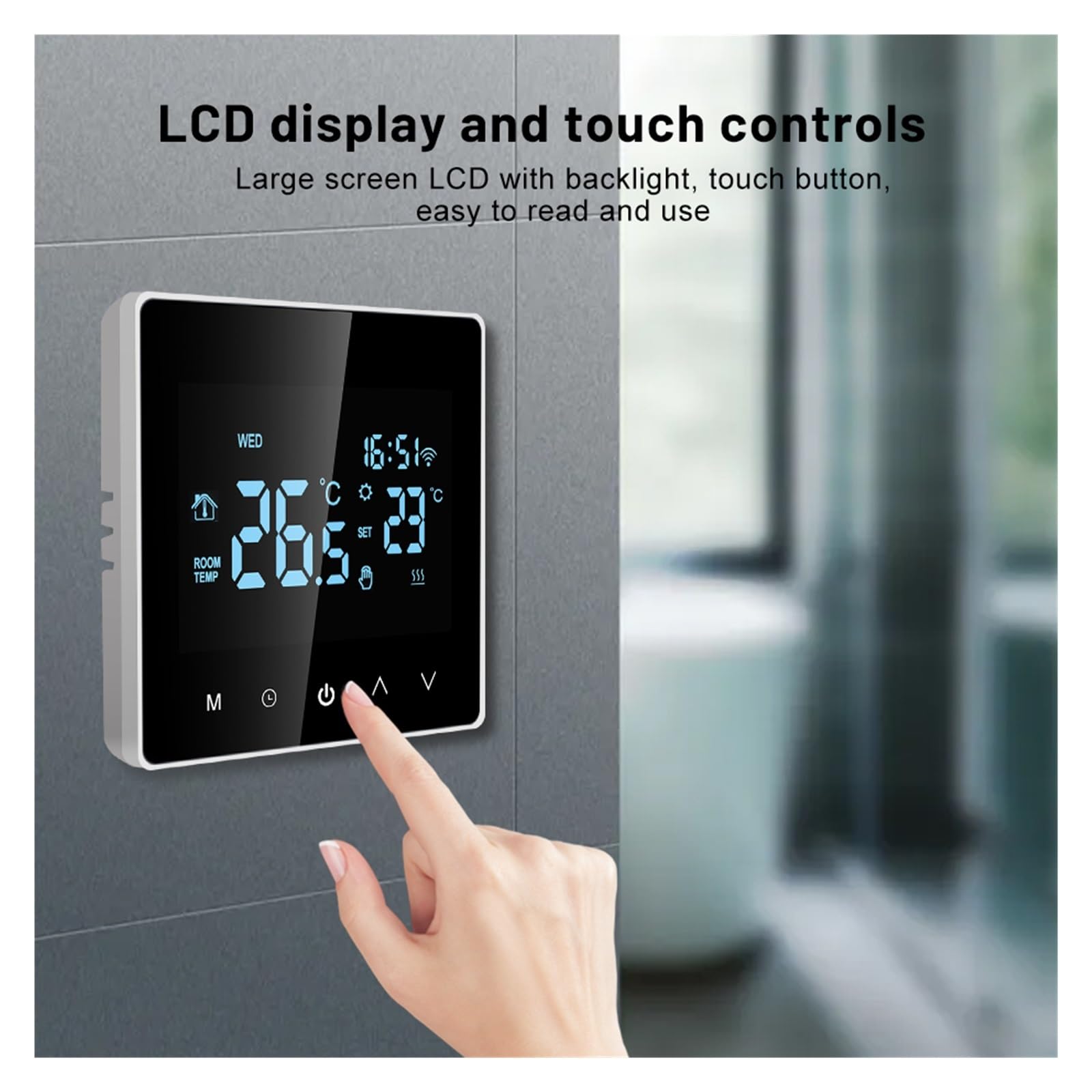 Inteligentny termostat Wifi elektryczne ogrzewanie podłogowe woda/kocioł gazowy LCD cyfrowa kontrola temperatury dotykowej(WiFi ElectricHeating)