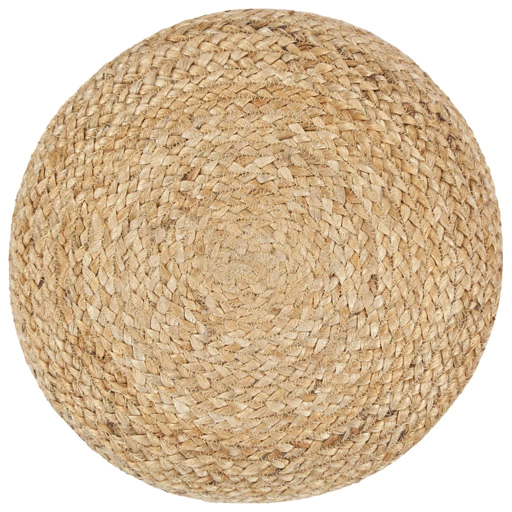 vidaXL Pouf Lavorato a Mano Stile Rustico Country Decorativo Riempimento Gommapiuma Confortevole Ottomana Poggiapiedi Seduta Seggiola Puff in Juta