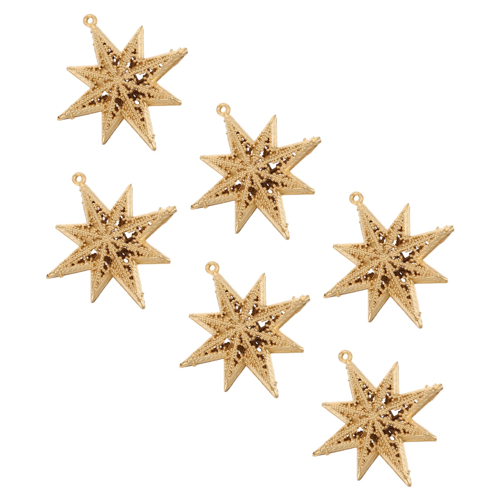Cabilock 5 Sätze Goldener Sternanhänger Weihnachtsbaumdekoration Weihnachtsstern Christbaumanhänger Gold Christmas Tree Ornaments Weihnachtsdeko Stern-anhänger Weihnachtsschmuck 6 Stück * 5