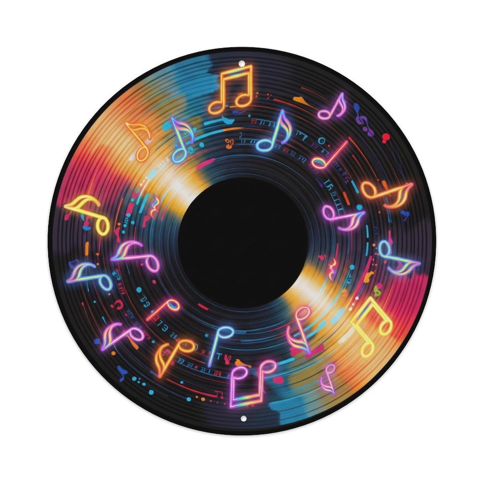 Colorful Music Vinyl Records Combine Color Tints Metal Tin Sign