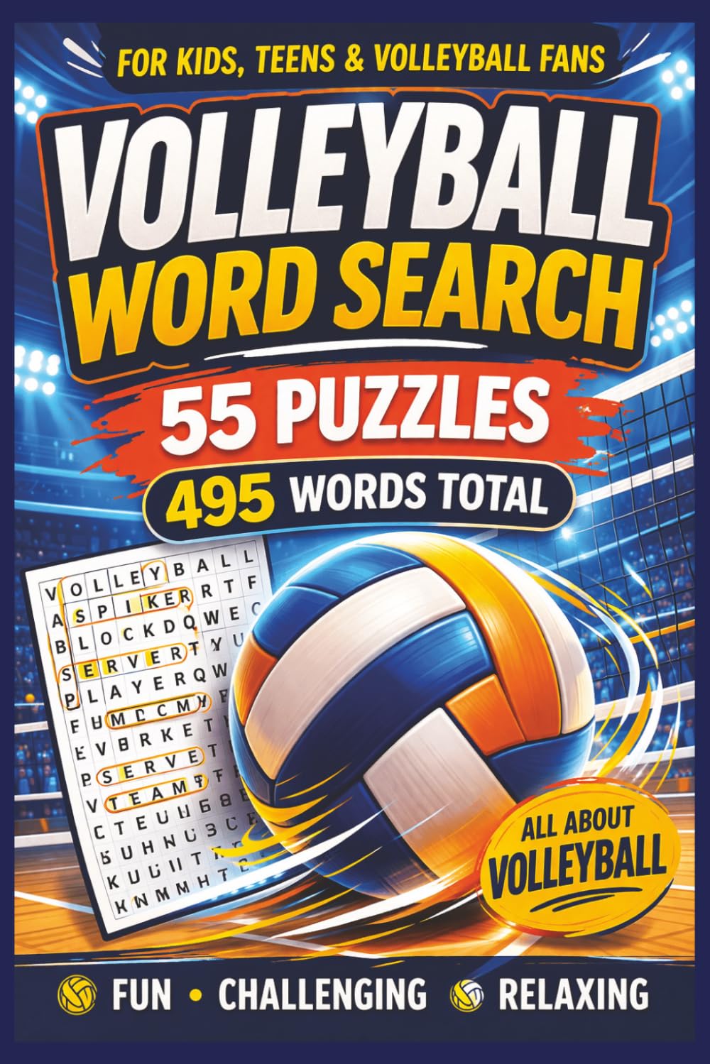 Volleyball Word Search Puzzle Book