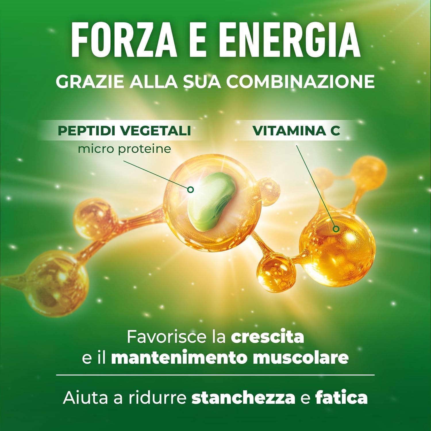 UPSA PeptiFORTE Forza ed Energia, 120 Compresse, Integratore Alimentare con Peptidi Vegetali e Vitamina C, Mantenimento della Massa Muscolare, Senza Glutine, Vegan, 2 Confezioni