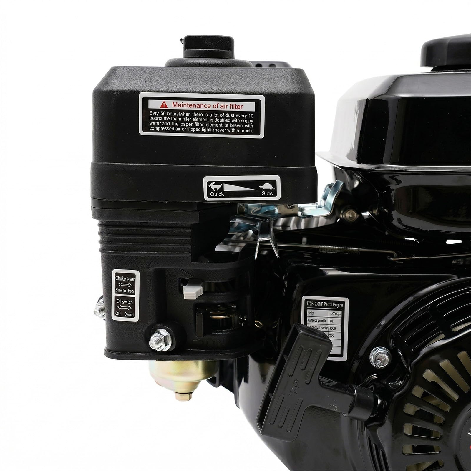 Motor de gasolina de arranque eléctrico, 4 tiempos, 7,5 CV, motor de gasolina con diámetro del cigüeñal de 20 mm, motor de gasolina industrial OHV de 212 cc, motor de gasolina de 3600 RPM para
