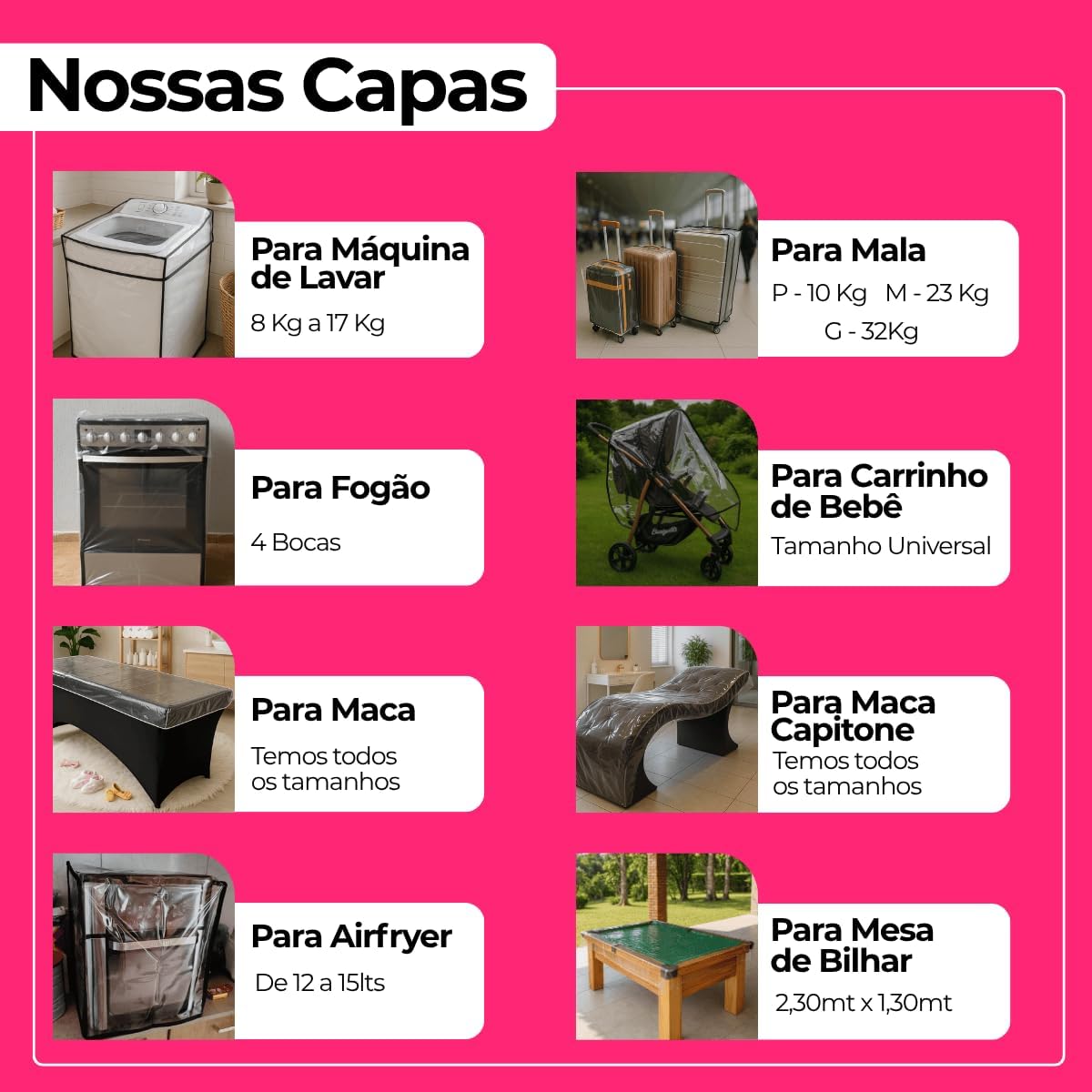 2 Capas Protetora Para Mala de Viagem - P-10Kg M-23Kg G-32Kg Escolha o Tamanho - Impermeável, Protege de Arranhão, Poeira, Impacto - Pvc Cristal Transparente