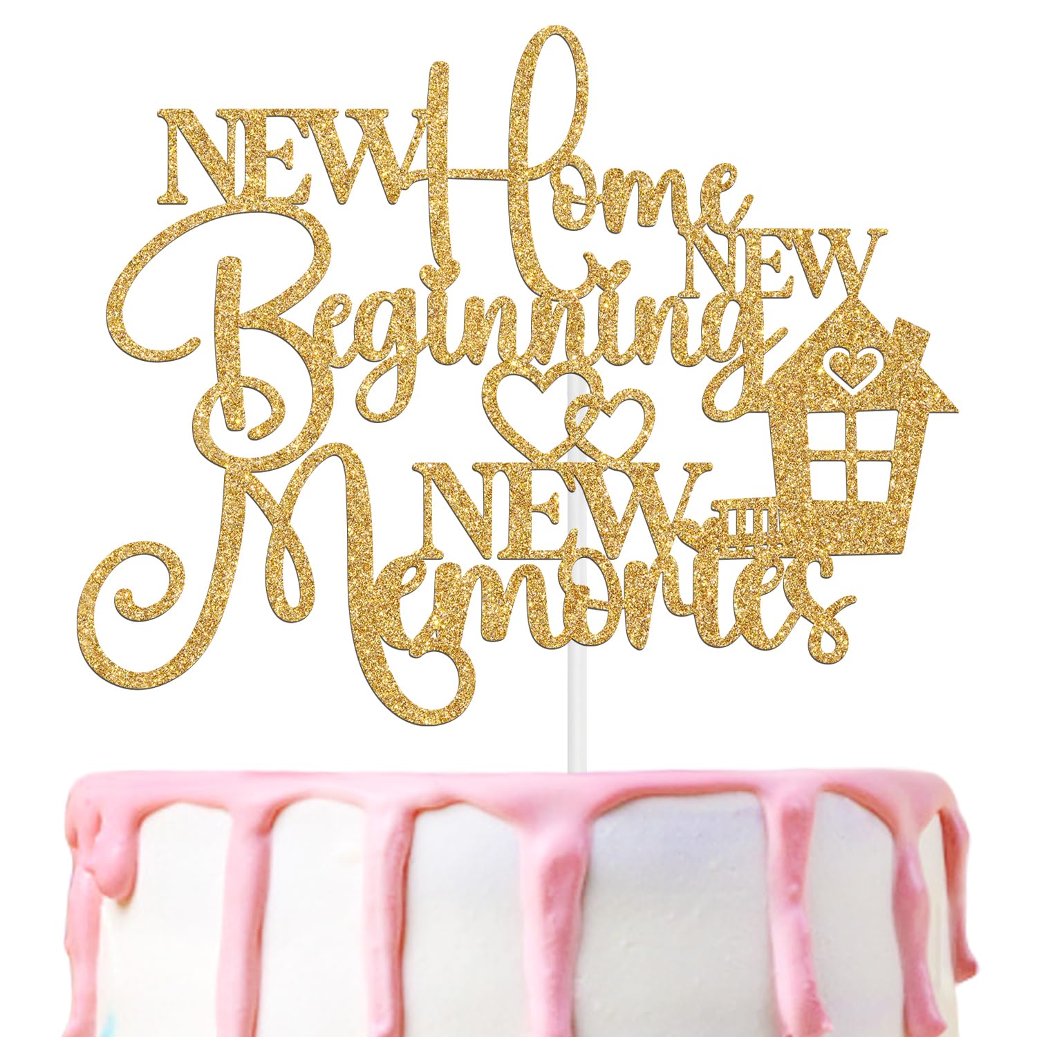 New Home New Beginning New Memories Cake Topper, Home Sweet Home, Welcome Home Gifts For Women Men, Realtor Gift, New Home Celebrating Housewarming