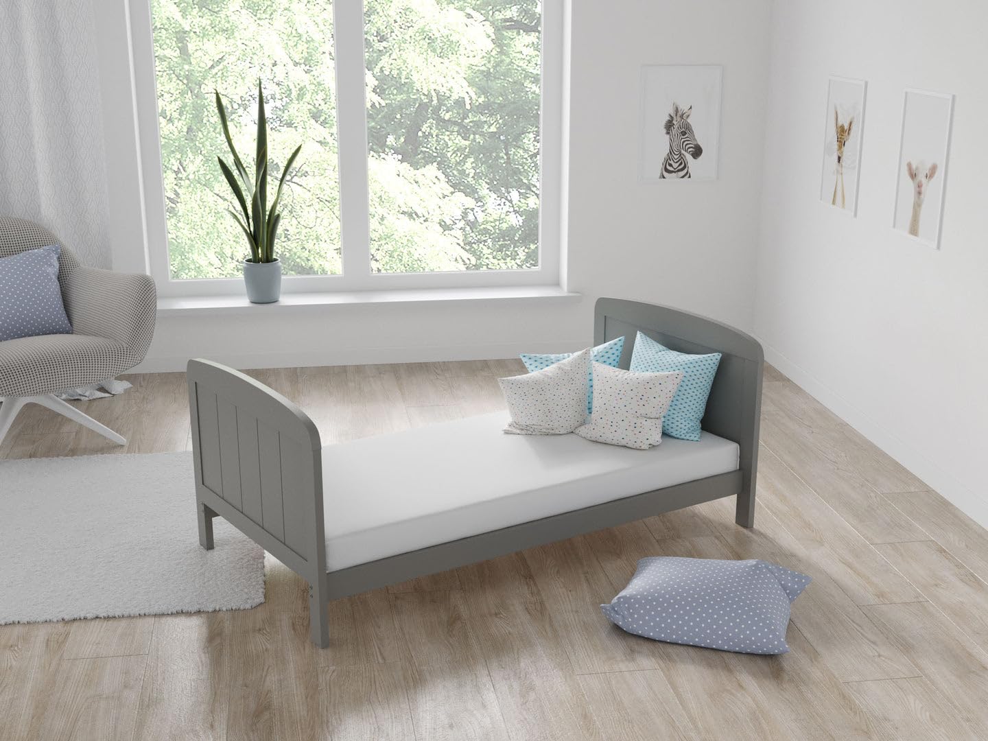 Love For Sleep Lettino Neonato, per neonati 140x70 cm in legno di pino – lettino trasformabile in divano con barriera di sicurezza per bambini di età compresa tra 0-6 anni