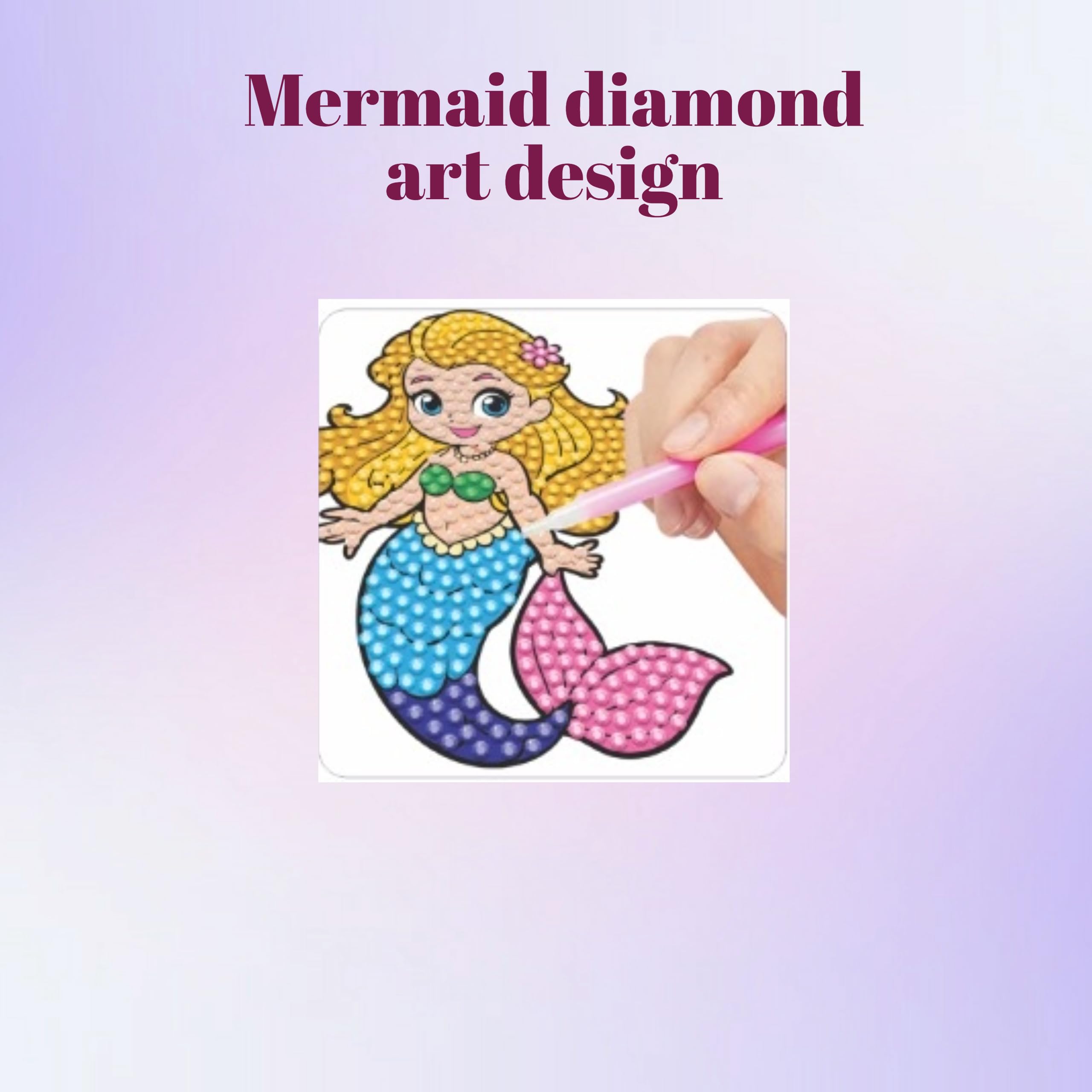 BKDT Marketing Unicorn & Mermaid Diamond Art DIY Kit with Hanging Frames, Diamond Painting Kit for Kids Ages 5+ Years, Vibrant Colour Diamonds, Easy Application, Art and Crafts for Kids- Raksha Bandhan Gifts - Image 7 thumbnail