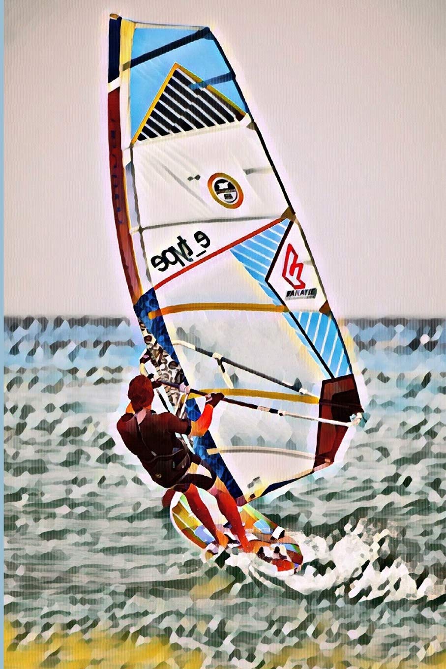 Windsurfing Lovers Blank Lined Journal Notebook: A notebook, daily diary, gift idea for people who are fans of and love windsurfing!!