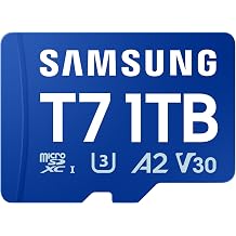 Samsung microSDXC T7 1TB, Transfer Speeds Up to 170 MB/s | microSD made for Casual Gamers, Amateur Creators, &amp; Everyday Users (MB-MB1T0T/AM)