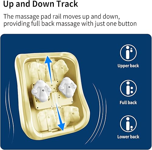 Miniatura 3 de Masajeador de espalda Shiatsu con calor, masaje de amasamiento 4D enrollable hacia arriba y hacia abajo, masajeador eléctrico para aliviar el dolor