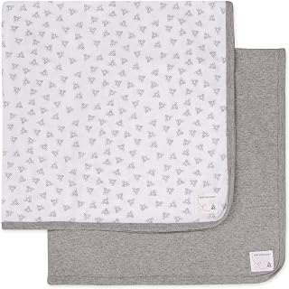 Burt's Bees Baby Honey Bee Organic Cotton Receiving Blankets - Stretchy Soft Swaddle Newborn 29x29 Inch 2 Pack