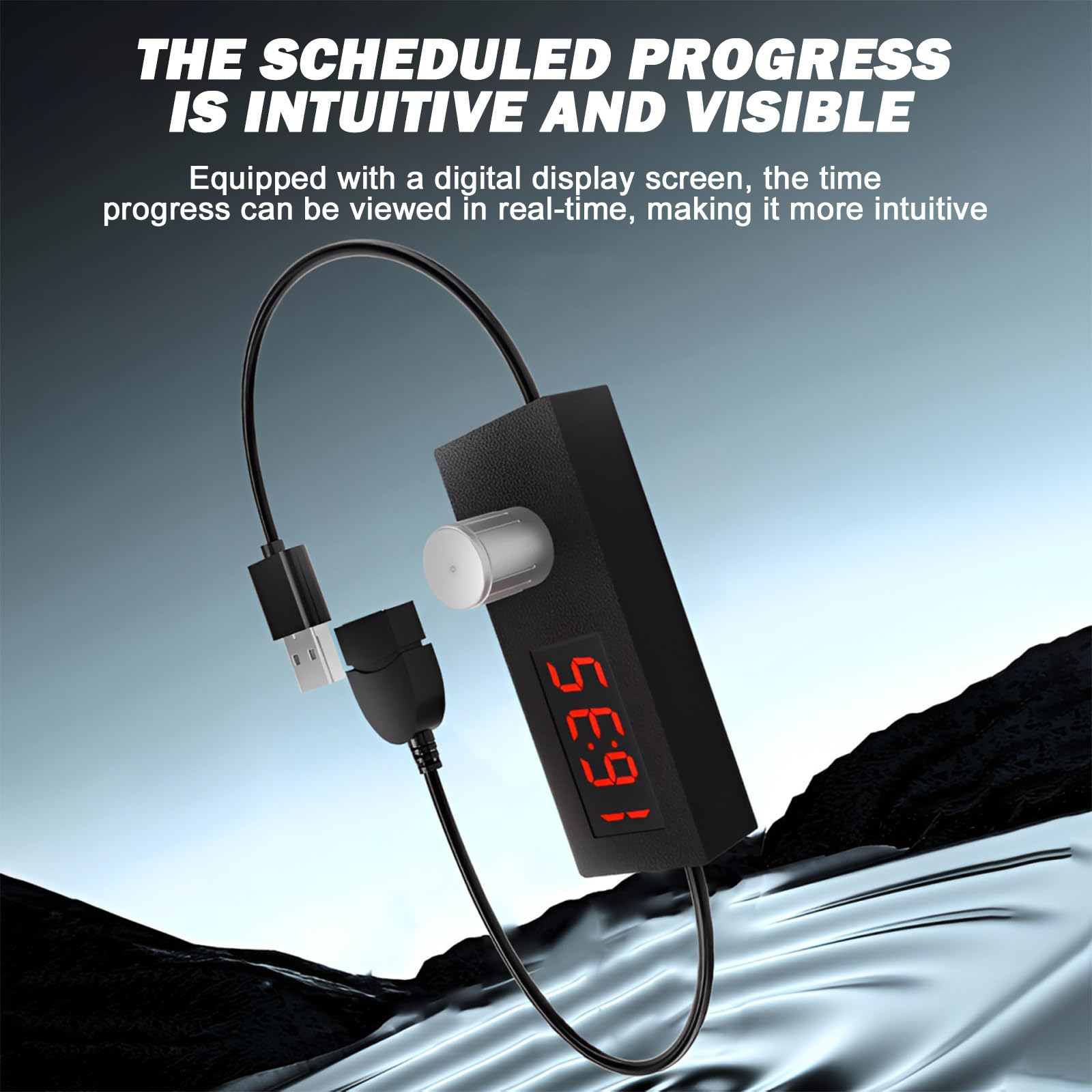 2 sztuki 5 V 2 A USB programator czasowy, kabel przełączający USB, 24 h, regulowana i automatyczna funkcja wyłączania, cyfrowy timer do urządzeń gospodarstwa domowego i ładowarek, 2 sztuki