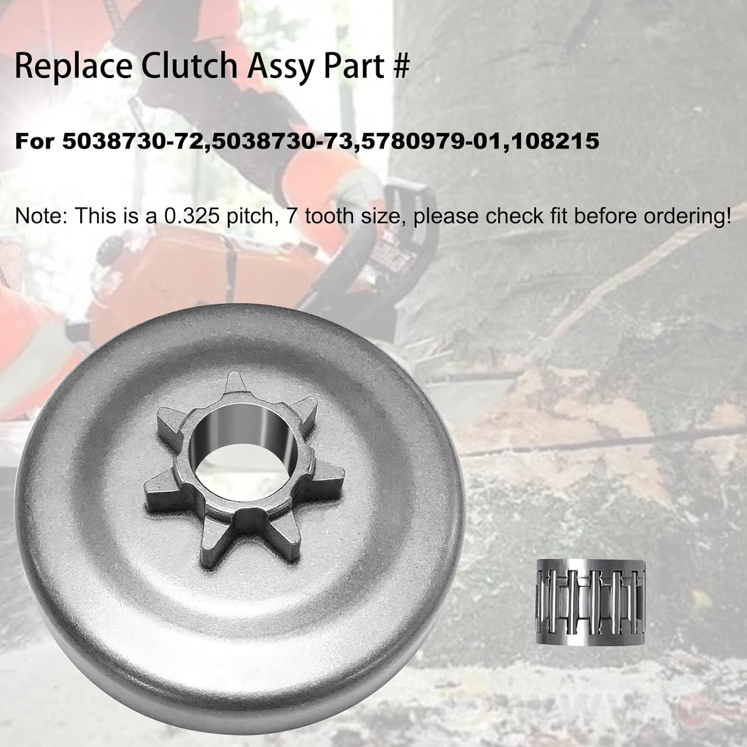 5038730-72 .325" 7T Clutch Drum Sprocket Kit view 4