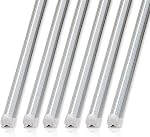 Barrina LED Lumières de magasin, 40W 5500LM 5000K, 4FT Fixation intégrée, forme V,T8 Tube lumineux, blanc clair, couvercle transparent, sortie élevée, LED Éclairage de magasin pour sous-sol d'atelier d'entrepôt de garage (paquet de 6)
