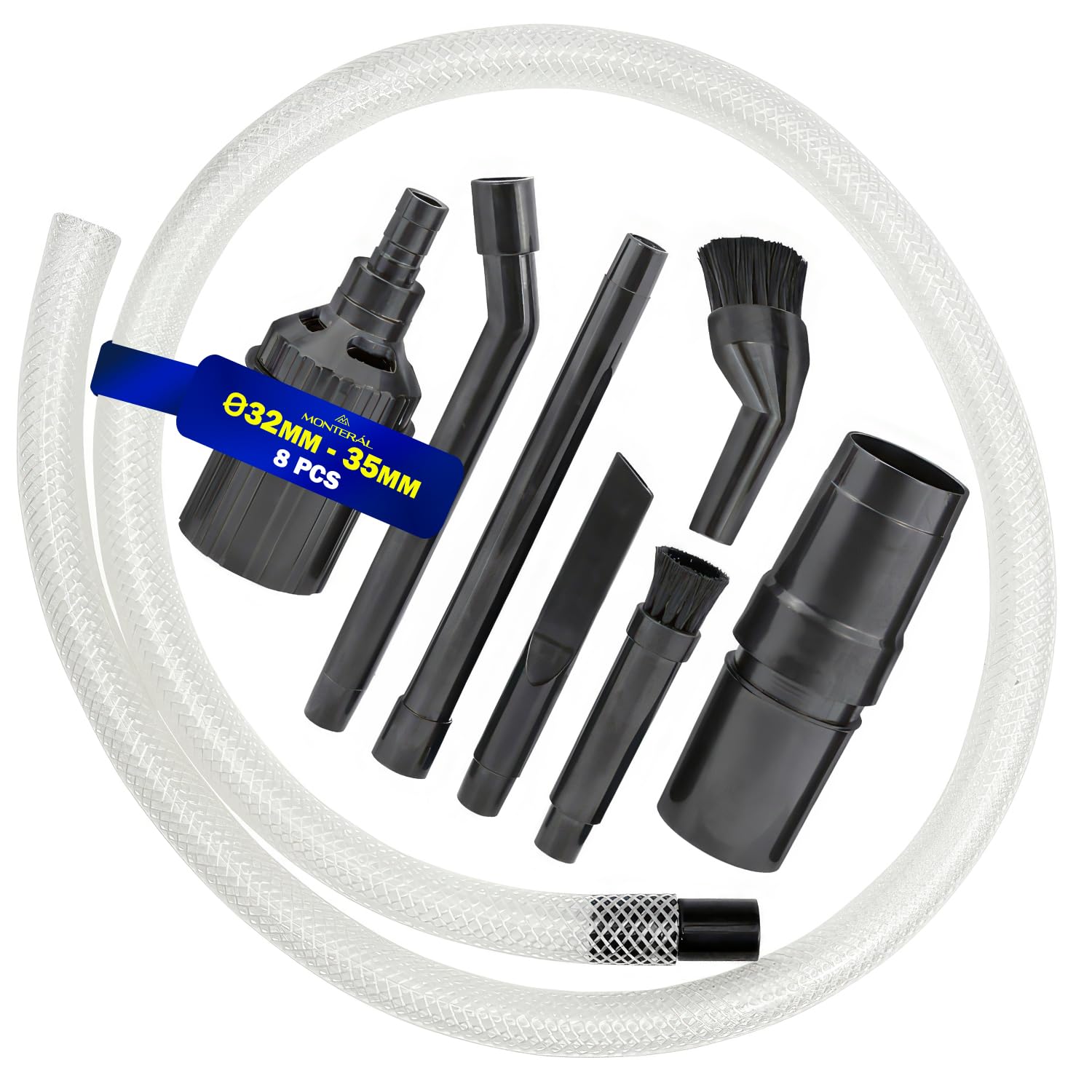 MONTERAL Set di 8 Beccuccio Aspirapolvere per i Diametri 32 mm e 35 mm - Garanzia di 10 Anni