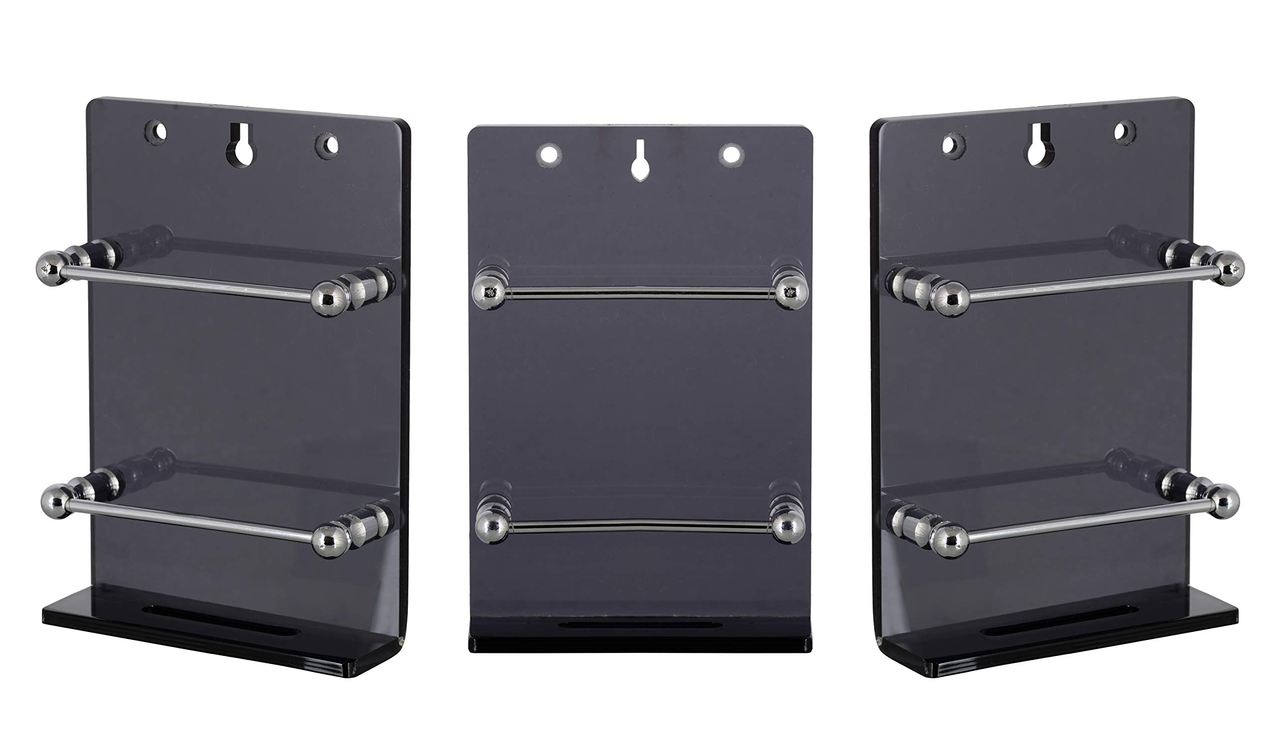 STIMULUS Acrylic Black Mobile Phone Stand for Wall, Multi-Purpose Wall Mount Mobile Cell Phone Holder, AC TV Remote Stand, Phone Charging Wall Stand - Made in India (Set of 3 pcs) (B07M7YT12X) Amazon Price History, Amazon Price Tracker