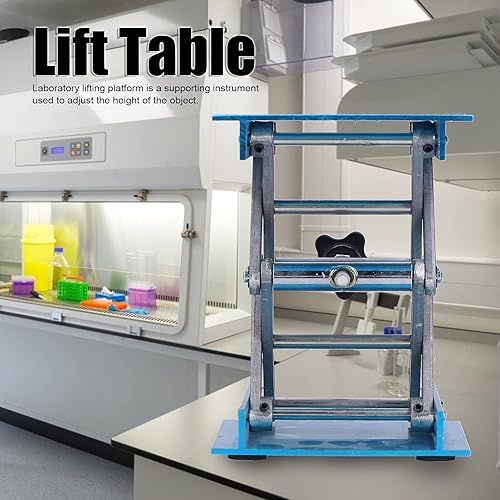 Miniatura 4 de Eujgoov Levantador de soporte de laboratorio Tijera científica elevación Jack 4x4in óxido de aluminio para laboratorios de ciencias escolares