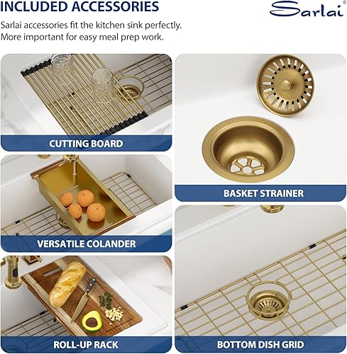Miniatura 144 de Sarlai Fregadero de cocina negro de 18 x 18 pulgadas, fregadero de estación de trabajo de preparación de barra de 18 x 18 pulgadas, fregadero