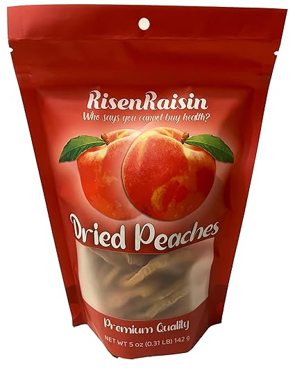 Dried Peaches | 5 oz (142 g) | No Sugar Added | All Natural & Unsulfured | Naturally Flavorful & Chewy | Great for Snacking, Baking & Salads | Packed in California | RisenRaisin Brand
