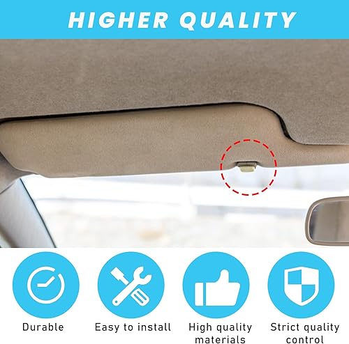 Miniatura 6 de Suvnie 2 clips de gancho para visera solar de automóvil, clip de gancho de soporte para protector solar, gancho de soporte para parasol para Civic