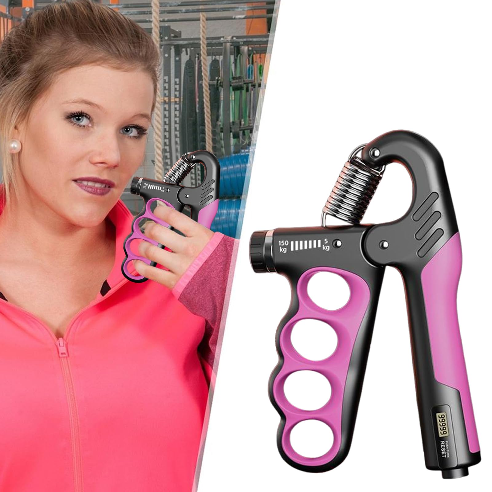 Rinforzatore Per Presa,Allenatore Regolabile Presa Avambraccio - Strumento Per Sviluppo Muscolare, Attrezzatura Ergonomica Per Esercitatore Dita Per Palestra, Viaggio, Scuola, Pendolarismo, Casa