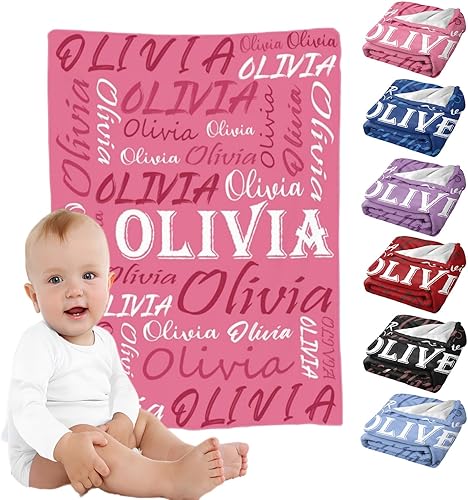 Miniatura 9 de Mantas de bebé personalizadas para niñas y niños con nombre, artículos personalizados para niños, regalos de niña y niño, 30 x 40 pulgadas