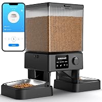 oneisall 5L Distributore Automatico Cibo Gatti 2 ciotole, Mangiatoia Automatica per