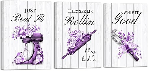 Miniatura 8 de RnnJoile Decoración de cocina roja divertida para cocina, arte de pared, panadería, habitación, decoración de pared, lienzo, enmarcado, regalo de