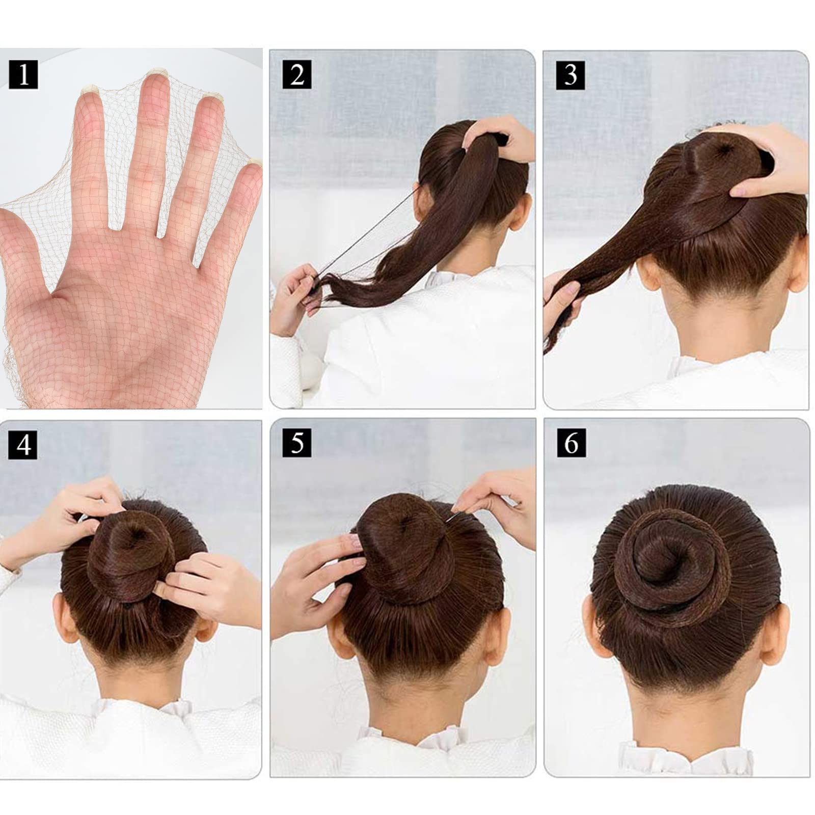 50 Retine Capelli + 10 Clip A U - Set Invisibile Per Parrucche E Acconciature - Foto 9