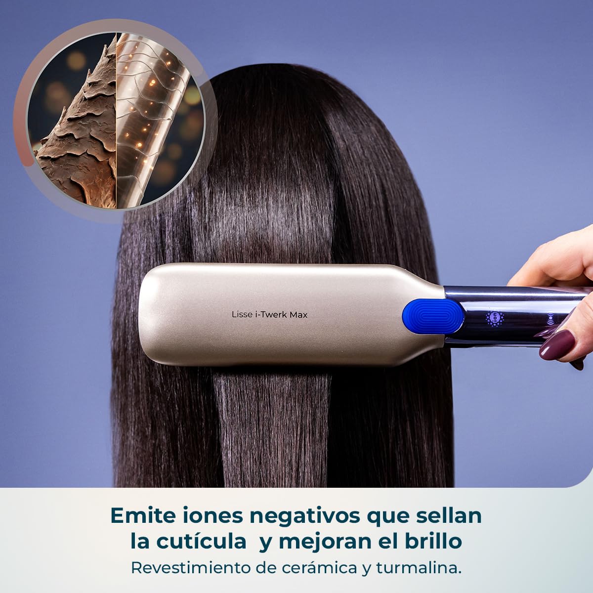 Cecotec Plancha de Pelo Placas Anchas y Vibratorias Lisse i-Twerk Max. Tecnología Infrarrojos e Iónica, 160º-230ºC, Revestimiento Cerámica y Turmalina, Calentamiento Rápido, Pantalla Integrada